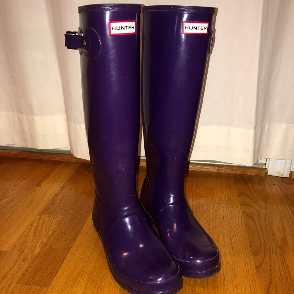 Women's Hunter Original Gloss Rain Boots Purple